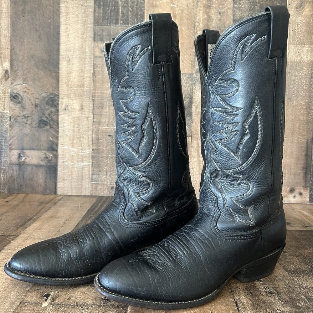 Larry Mahan Vintage Bullhide Round Toe Cowboy Boots Mens 11 B